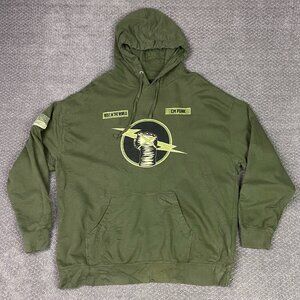 CM Punk Hoodie Men's 3XL Green Pullover WWE Hooded Sweatshirt Lightning Best